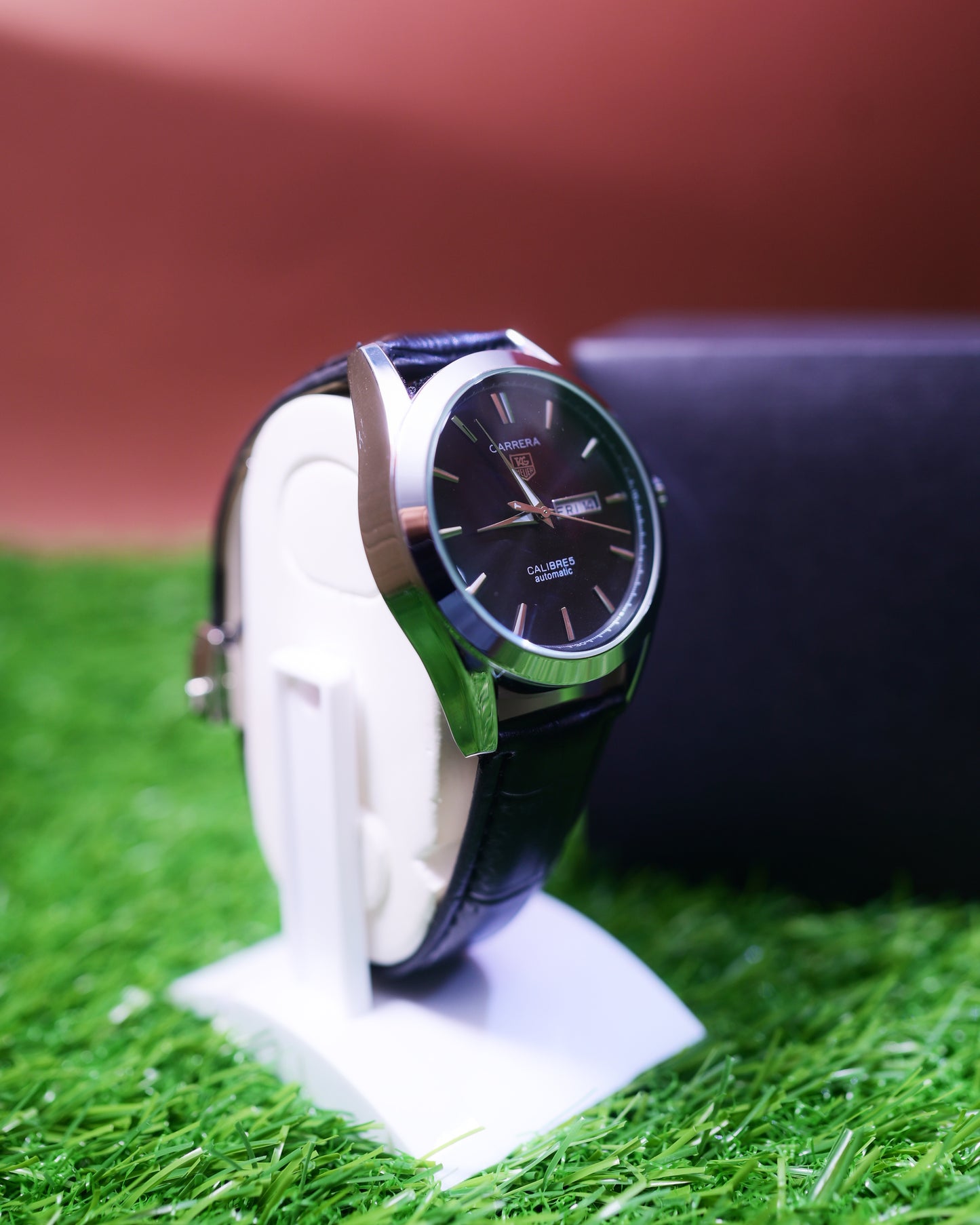 Calibre 5 Automatic Black Leather Strap Men's Wrist Watch