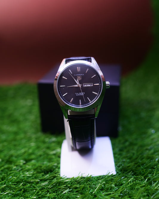 Calibre 5 Automatic Black Leather Strap Men's Wrist Watch

