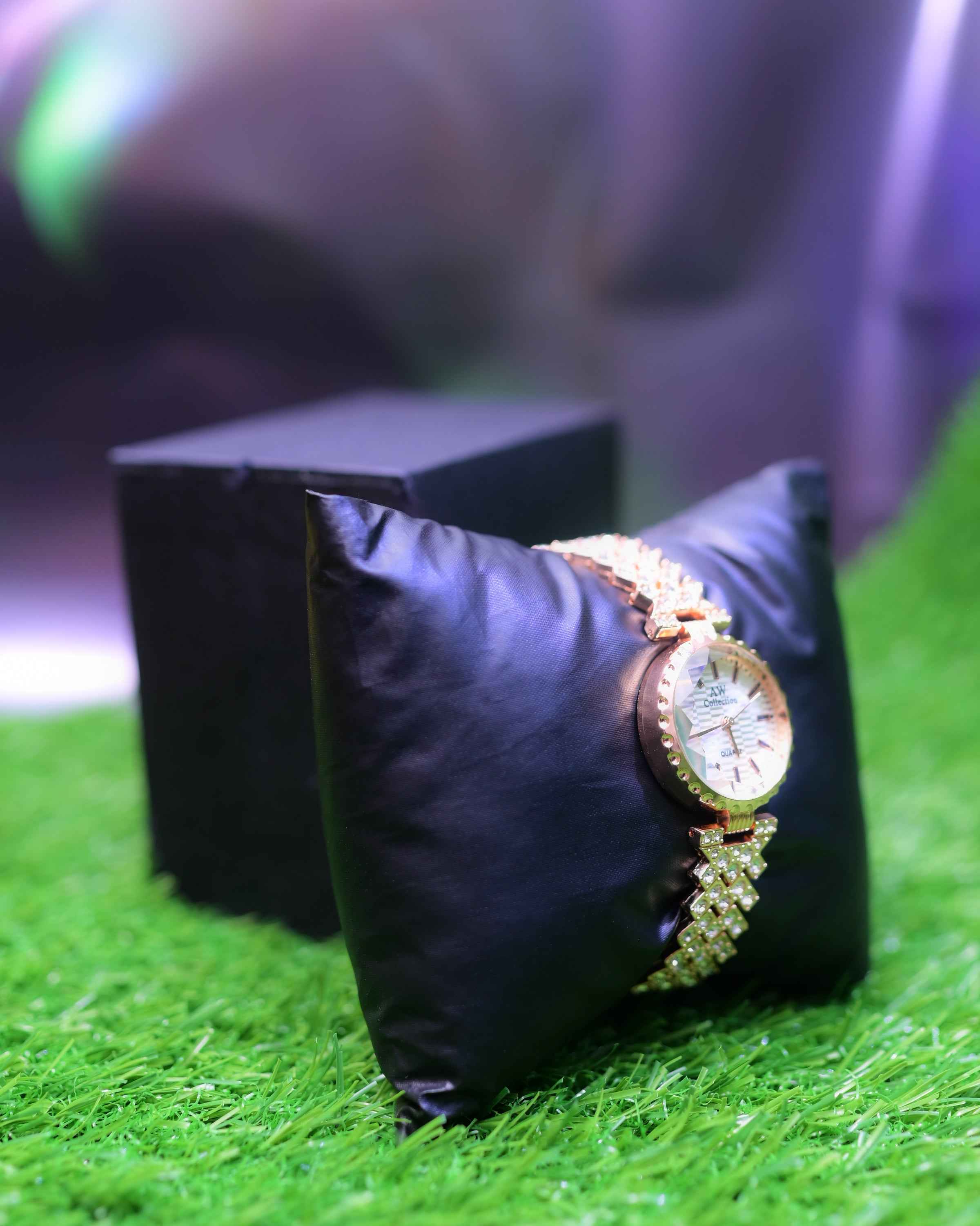 AW Collection Gold & Diamond Style Ladies Hand Watch