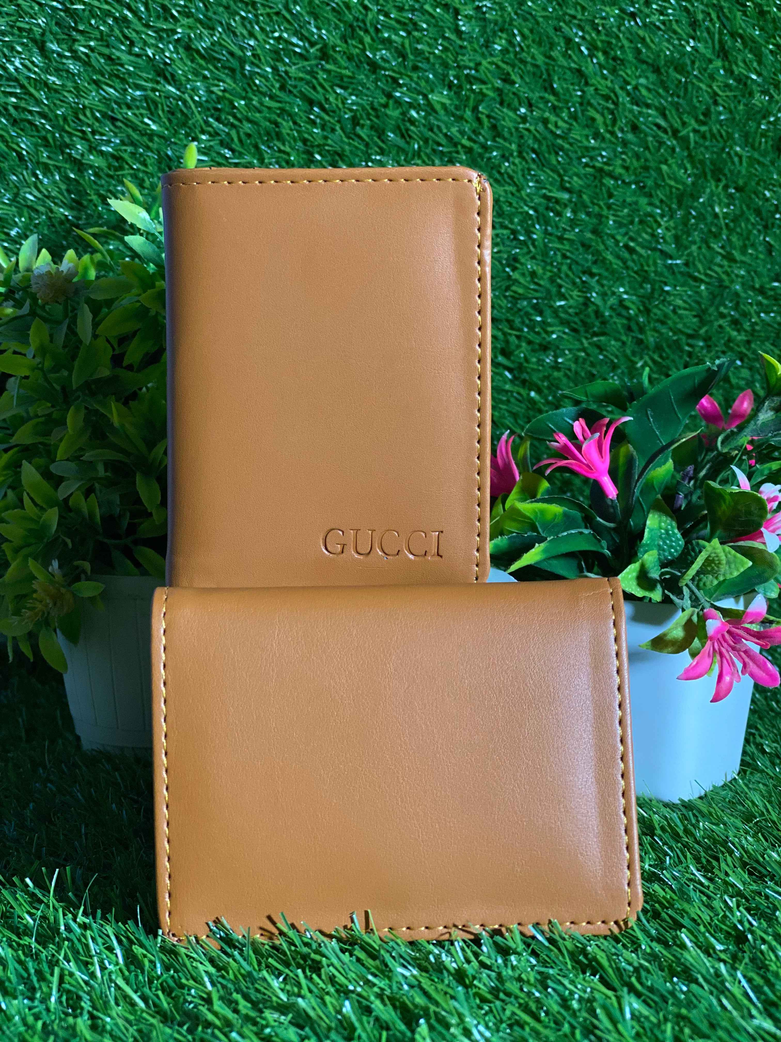 Slim Tan Leather Card Holder Wallet for Men