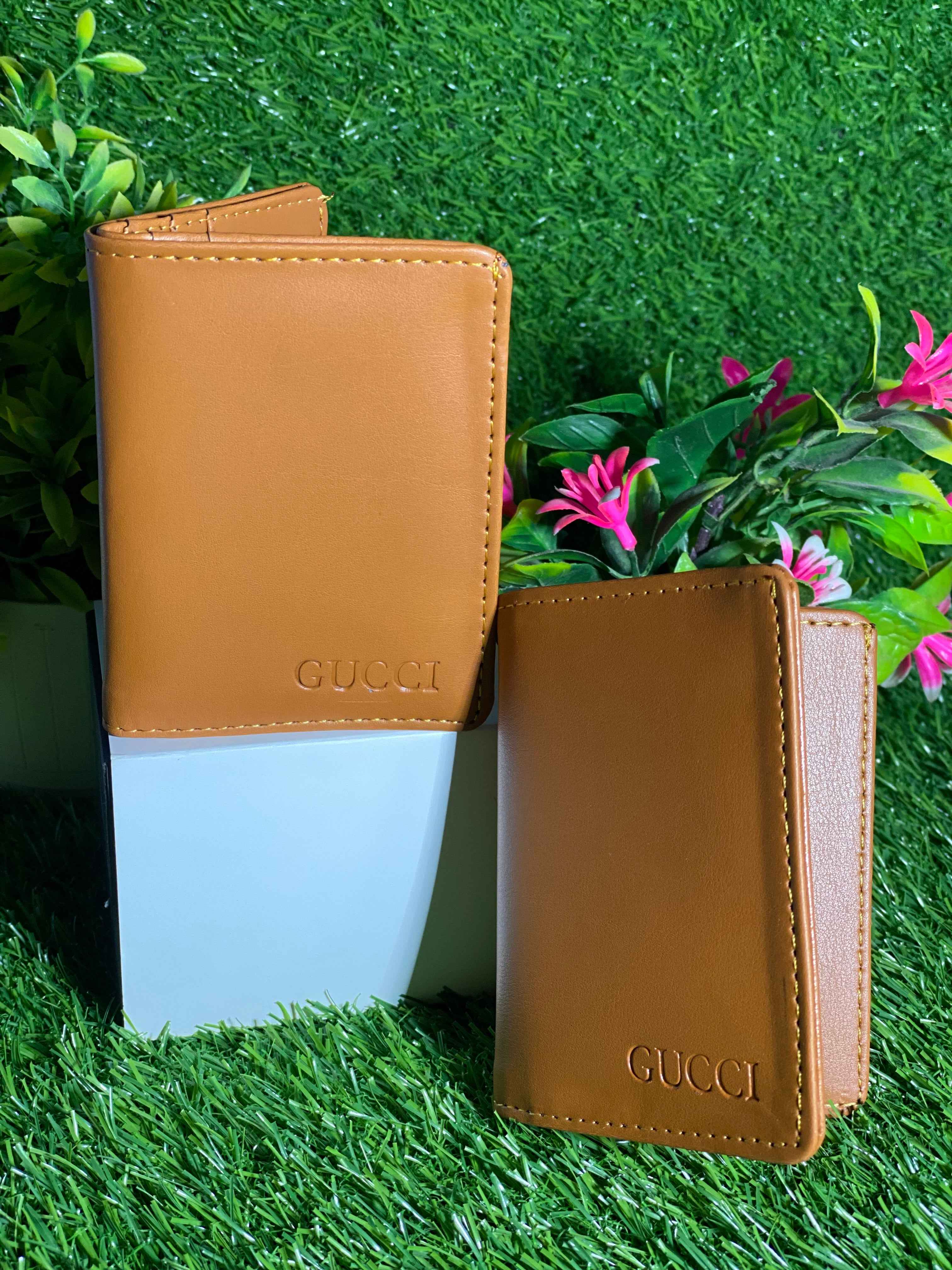 Slim Tan Leather Card Holder Wallet for Men