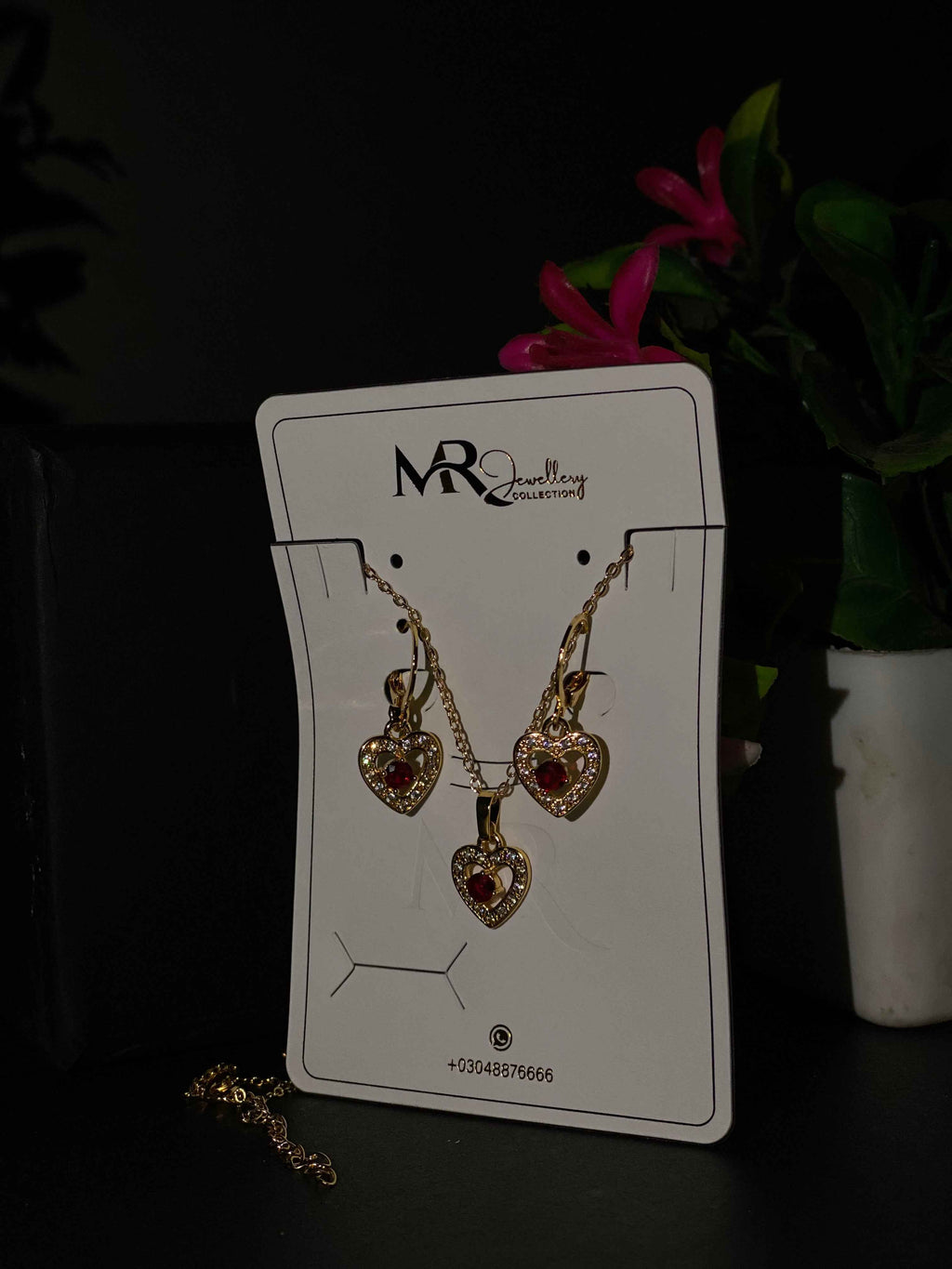 Golden Heart Charm Necklace & Tops